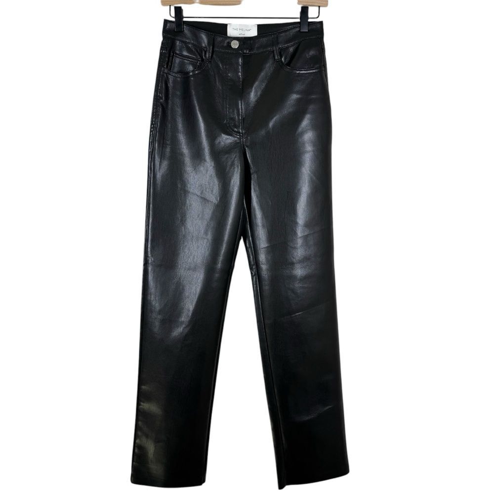 Aritzia Wilfred The Melina Faux Leather Pants Black Straight Leg Women’s Size 4